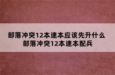 部落冲突12本速本应该先升什么 部落冲突12本速本配兵